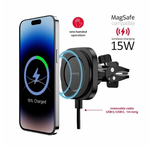 Swissten Magstick Car Holder With Wireless Charger 65010611 
