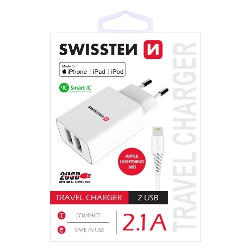 Swissten Travel charger 2x USB 2 1A snaga 22053000 