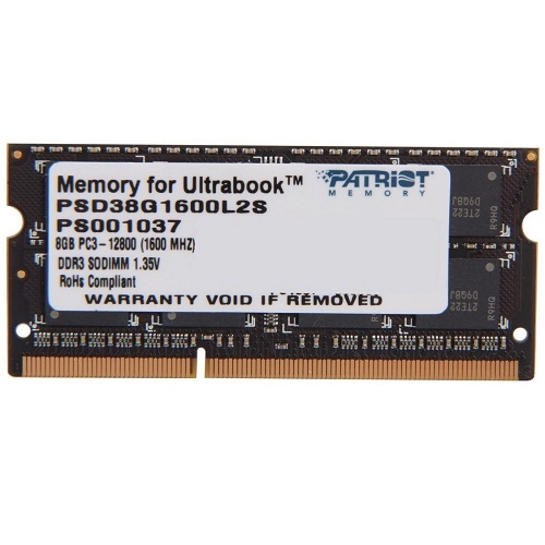 Patriot 8GB DDR3 1600Mhz PSD38G1600L2S 